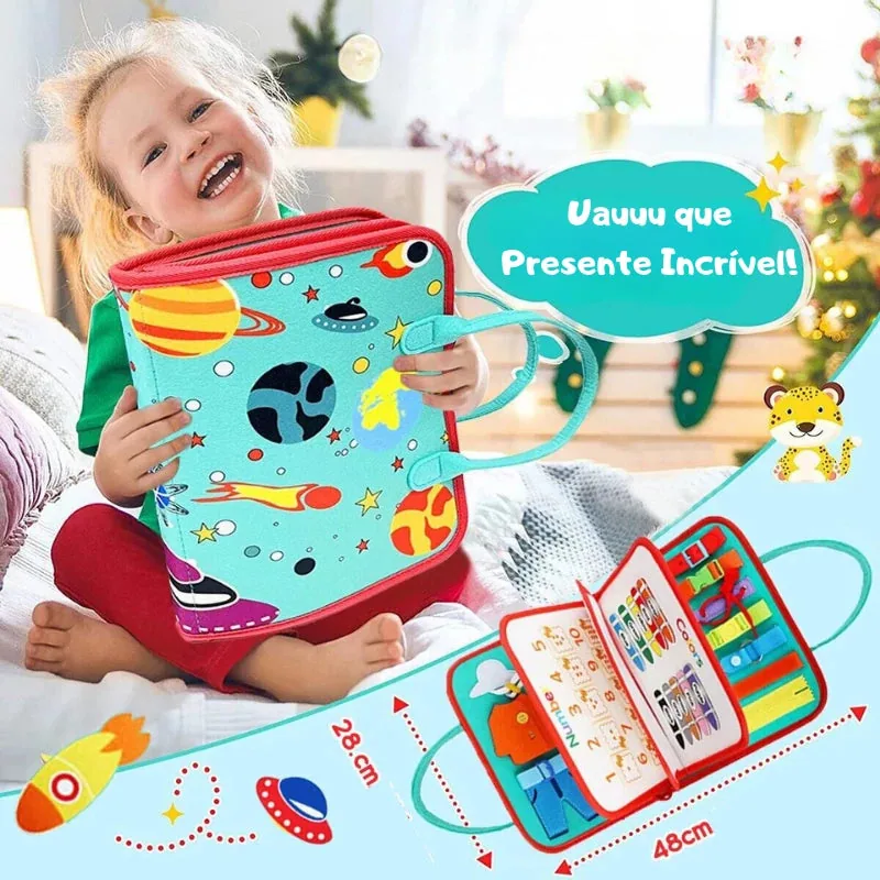 Arindolê Brinquedos Brinquedo Educativo Montessori portátil para desenvolvimento sensorial e habilidades motoras em crianças
